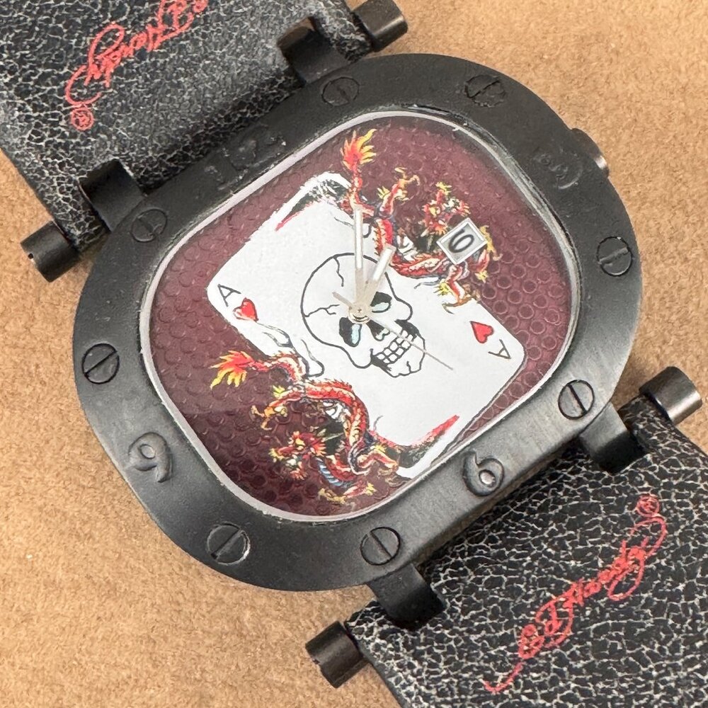 Ed Hardy Ace of Hearts Scull with Dragons Model #316L